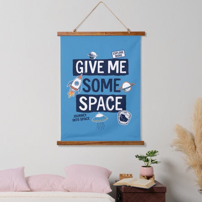 Gib mir etwas Platz Wandteppich Mit Holzrahmen (Schlafzimmer)