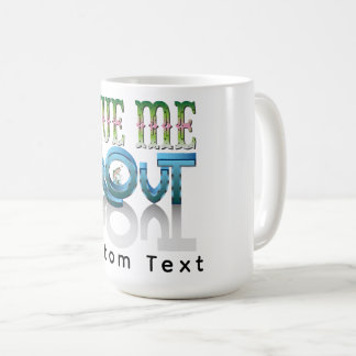 Gib mir Forellen-Schrift-Vektorillustration in maß Kaffeetasse