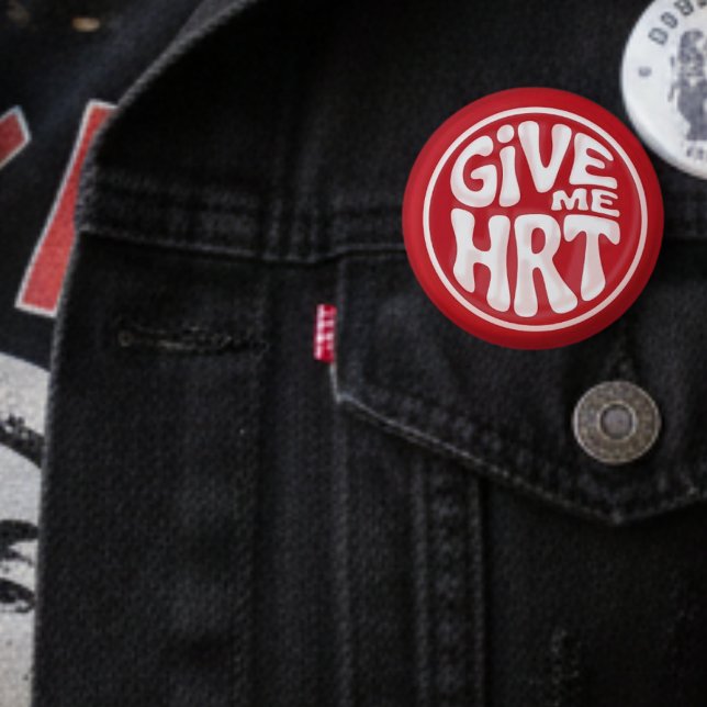 Gib mir HRT Retro Protest  Button (Von Creator hochgeladen)