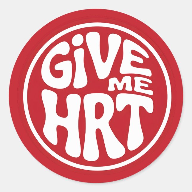 Gib mir HRT Retro Protest  Runder Aufkleber (Vorderseite)