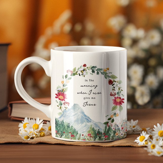 Gib mir Jesus | Monographie der Wildblume Kaffeetasse (Von Creator hochgeladen)