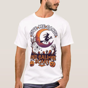 Gib mir Kaugummi, rufe gruselige Hexe Mond Kürbiss T-Shirt