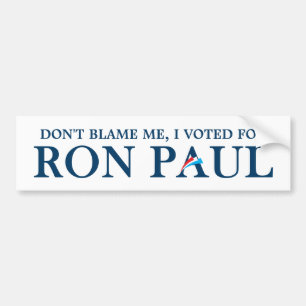 Gib mir keine Schuld, ich habe für Ron Paul gesti Autoaufkleber