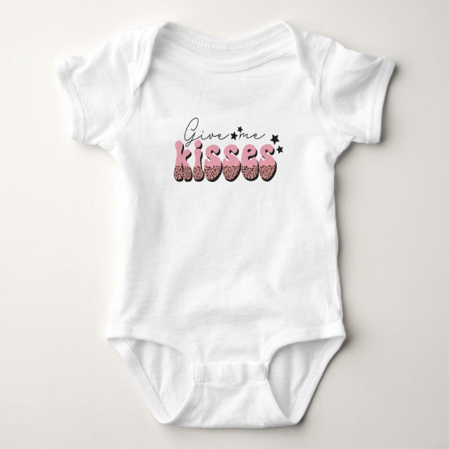 Gib mir Kisses Baby Strampler (Vorderseite)