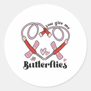 Gib mir Schmetterlinge Phlebotomist Pbt Valentine Runder Aufkleber