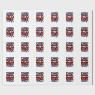 Gib mir Süßigkeiten Anruf Gruseliger Halloween-Gei Geschenkpapier