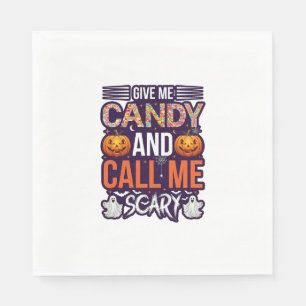 Gib mir Süßigkeiten Anruf Gruseliger Halloween-Gei Serviette