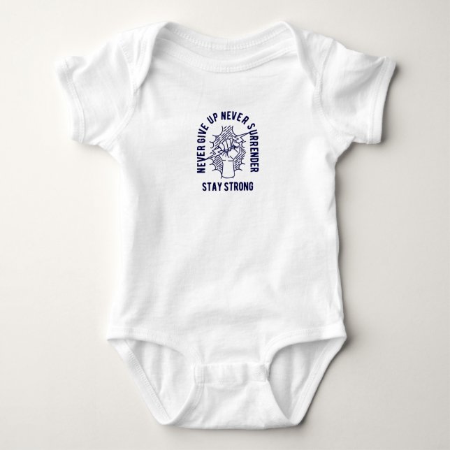 Gib nie auf baby strampler (Vorderseite)