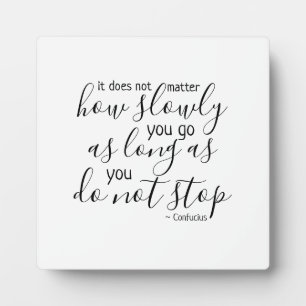 Gib nie auf, gib nicht die Plaque auf Fotoplatte