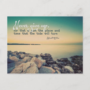 Gib nie auf postkarte