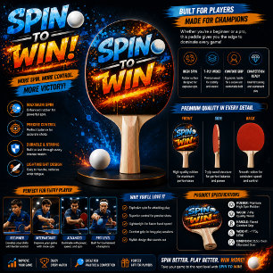 Gib Nie Auf – Power Mindset Design Tischtennis Schläger