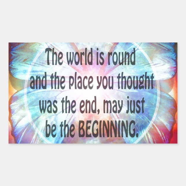 Gib nie auf rechteckiger aufkleber (Vorderseite)