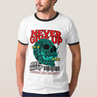 Gib Nie Auf Skull Streetwear Herren Ringer T-Shirt