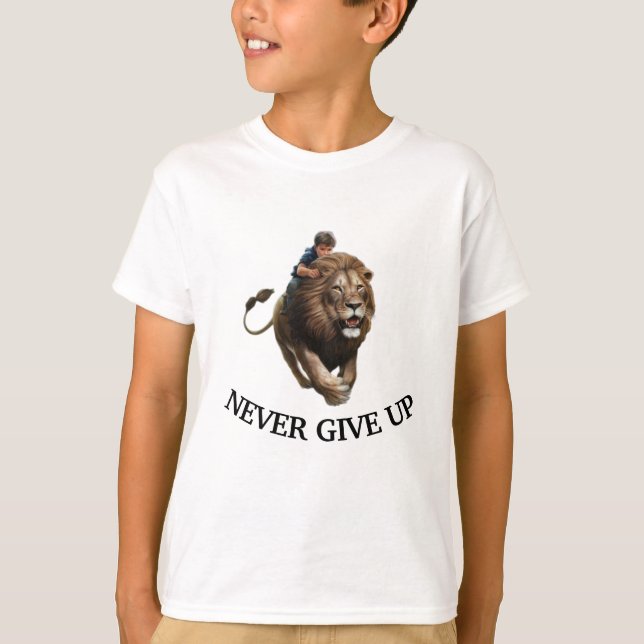Gib nie auf T-Shirt (Vorderseite)