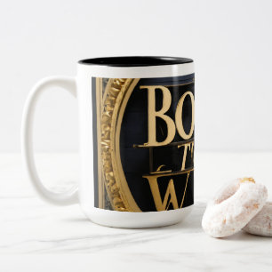 Gib nie auf zweifarbige tasse