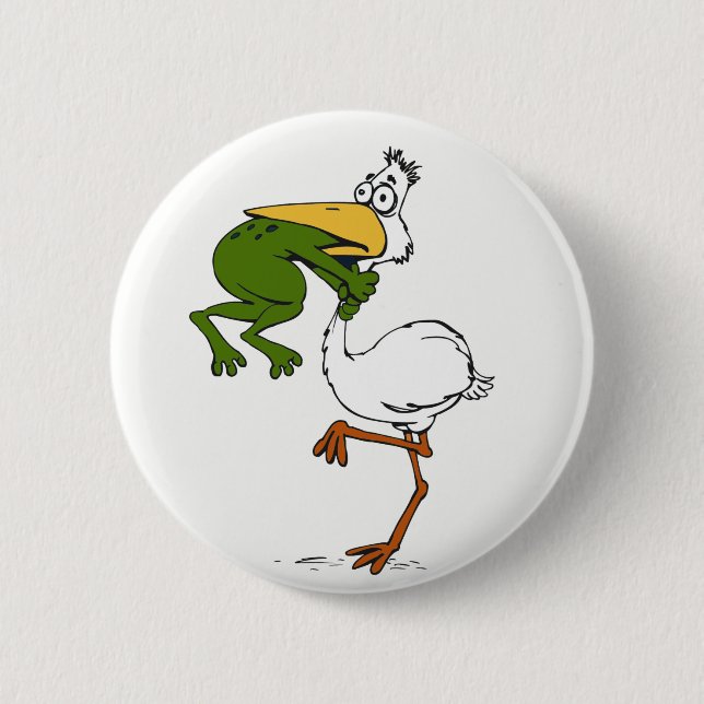 Gib nie Froschvogel auf Button (Vorderseite)