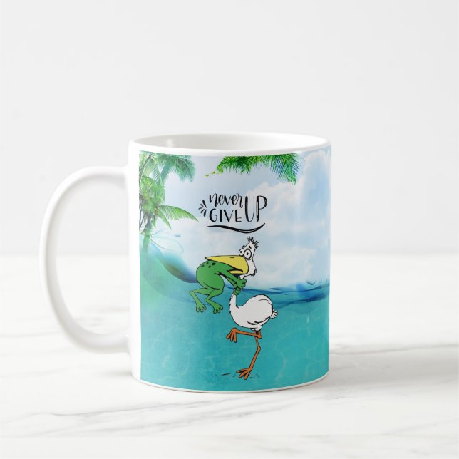 Gib nie Froschvogel auf Kaffeetasse (Links)