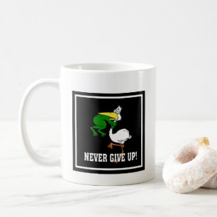 Gib nie Froschvogel auf Kaffeetasse