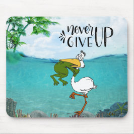 Gib nie Froschvogel auf Mousepad