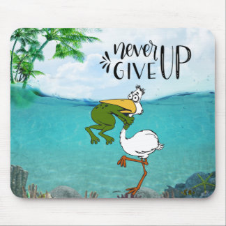 Gib nie Froschvogel auf Mousepad