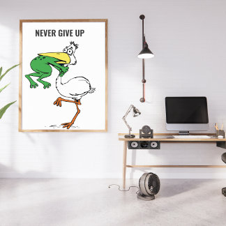 Gib nie Froschvogel auf Poster