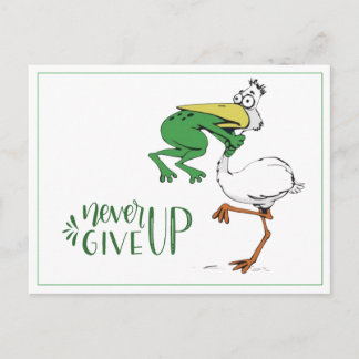 Gib nie Froschvogel auf Postkarte
