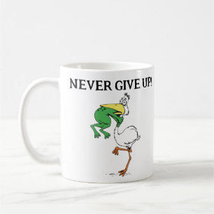 Gib nie Froschvogel auf Tasse