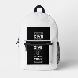 Gib niemals auf deine Träume auf Motivationszitat Bedruckter Rucksack