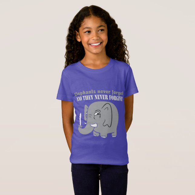 Gib niemals auf Elefant T-Shirt (Vorne ganz)