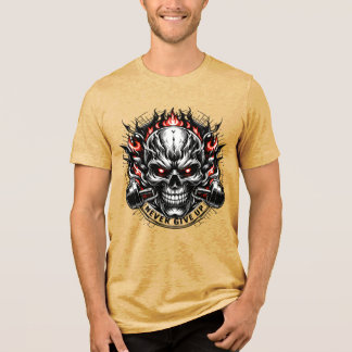 Gib Niemals Auf Fierce Skull Motivations-T-Shirt D Tri-Blend Shirt
