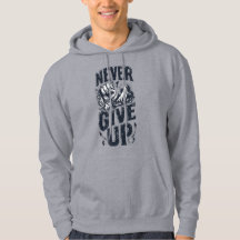Gib Niemals Auf Motivations Hoodie Mit Gebrochenen