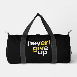Gib Niemals Auf Motivierende Belastete Typografie Duffle Bag