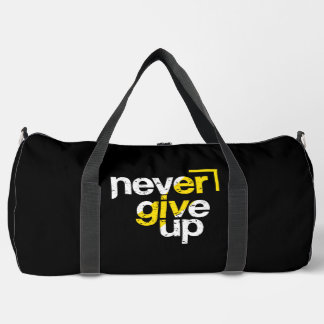 Gib Niemals Auf Motivierende Belastete Typografie Duffle Bag