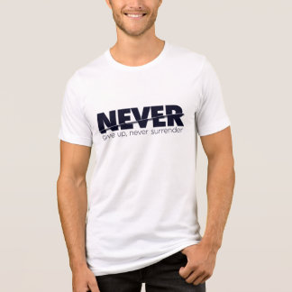 Gib niemals auf, nie übergebe dich - kühne blaue J Tri-Blend Shirt