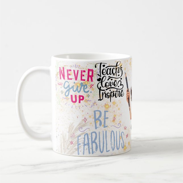 gib niemals auf, sei großartig kaffeetasse (Links)