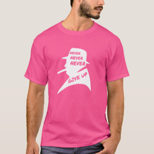 Gib niemals jemals Winston Churchill britisches Po T-Shirt