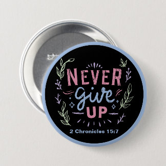 Gib niemals Motivierend Pelikane und Frosch auf Button