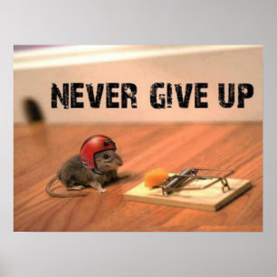 Gib niemals Mouse Poster auf