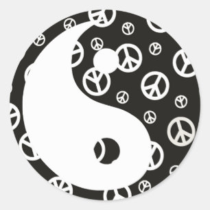 Gib Peace eine Chance 1 Yin und Yang Sticker
