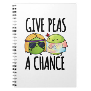 Gib Peas A Chance Funny Hippie Peas Puff Notizblock