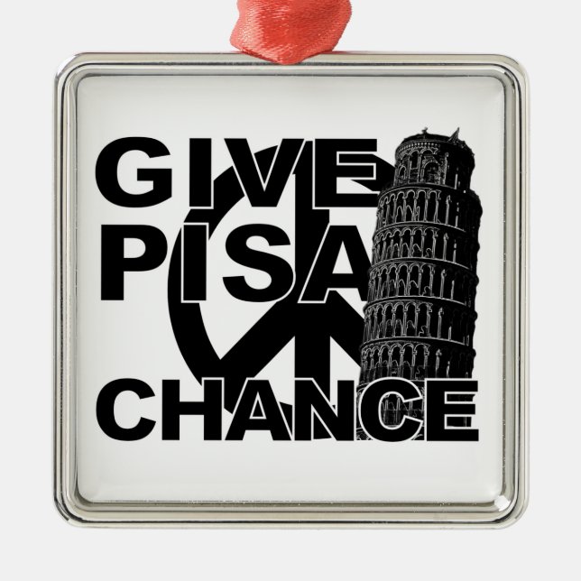 Gib Pisa Chance-Ornament Silbernes Ornament (Vorne)