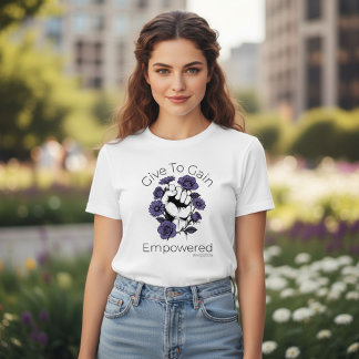 Gib um zu Gewinnen Empowered Internationaler Fraue T-Shirt