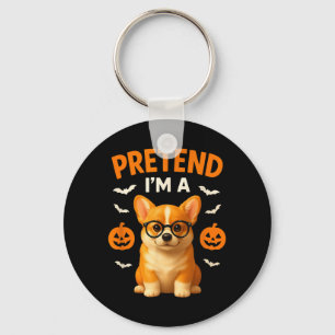 Gib vor, ich sei ein Corgi, lustiges Halloween-Hun Schlüsselanhänger