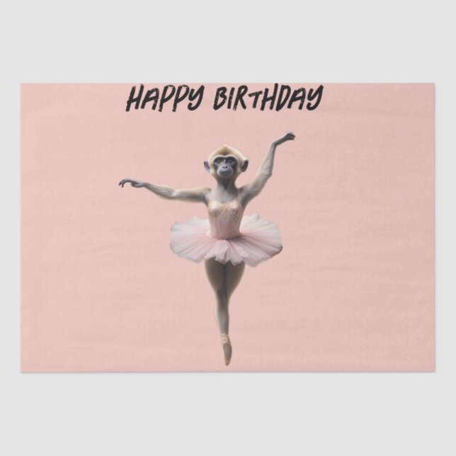 Gibbon-Affen-Ballett-Tänzer in einem Tutu, Seidenpapier (Vorderseite)