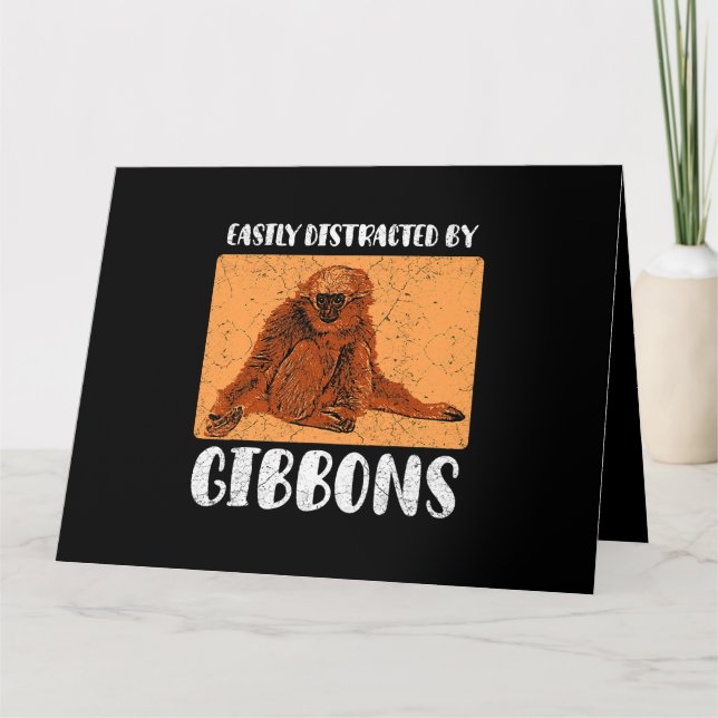 Gibbon Ape Monkey Funny 2 Karte (Vorderseite)