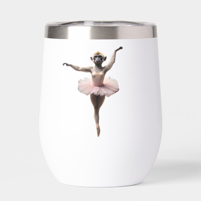 Gibbon Ballett Tänzer in einem Tutu, (Rückseite)