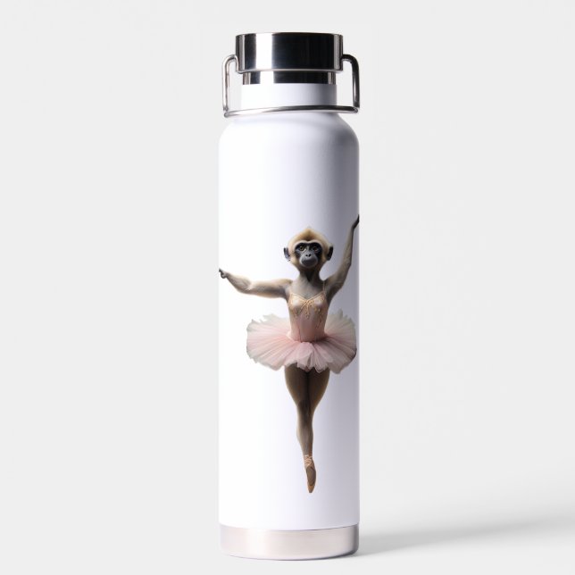 Gibbon Ballett Tänzer in einem Tutu, Trinkflasche (Rückseite)