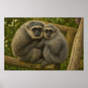 Gibbon Companies - Emotional Wildlife Portrait Poster
