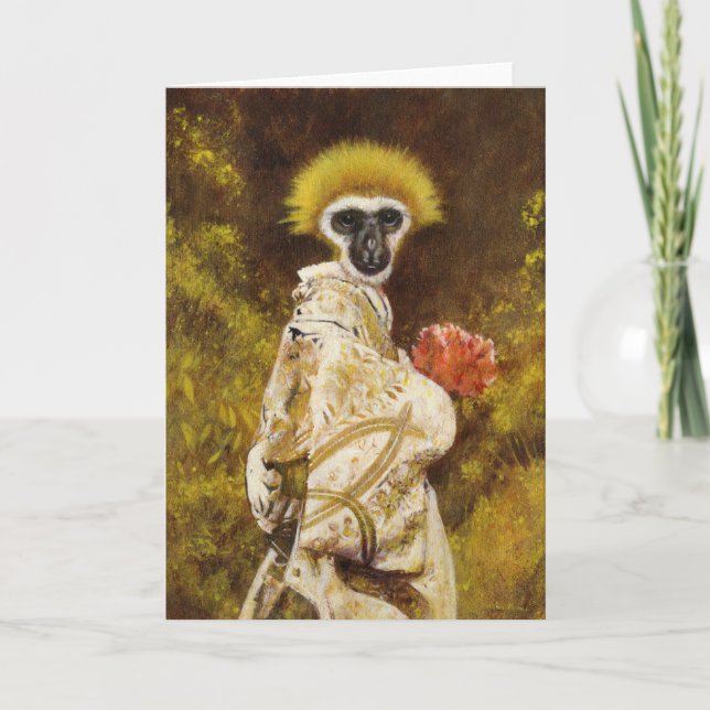 Gibbon Geisha Greetings Card Dankeskarte (Vorderseite)