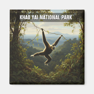 Gibbon in Khao Yai Nationalpark Thailand Magnet